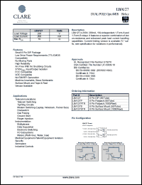 LBA127P datasheet: Dual pole optoMOS relay LBA127P