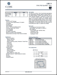LBB110S datasheet: Dual pole optoMOS relay LBB110S