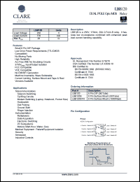LBB120STR datasheet: Dual pole optoMOS relay LBB120STR