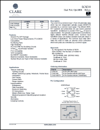 LCA210 datasheet: Dual pole optoMOS relay LCA210