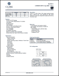 LCA211S datasheet: Common input optoMOS relay LCA211S