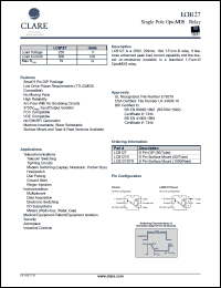 LCB127S datasheet: Single pole optoMOS relay LCB127S