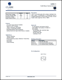 LDA111STR datasheet: Solid state current sensor LDA111STR