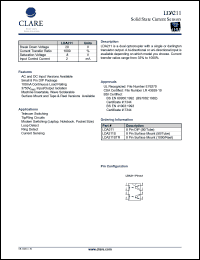 LDA211S datasheet: Solid state current sensor LDA211S