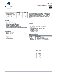 LDA201STR datasheet: Solid state current sensor LDA201STR