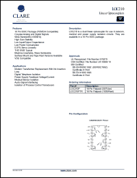 LOC210P datasheet: Linear optocoupler LOC210P