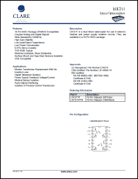 LOC211P datasheet: Linear optocoupler LOC211P