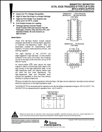 JM38510/65652BRA datasheet:  OCTAL D-TYPE EDGE-TRIGGERED FLIP-FLOPS WITH 3-STATE OUTPUTS JM38510/65652BRA