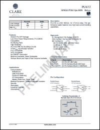 PLA132STR datasheet: Single pole optoMOS relay PLA132STR