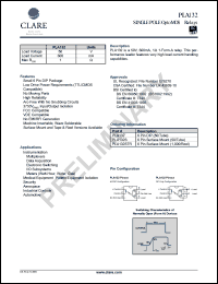 PLA132 datasheet: Single pole optoMOS relay PLA132