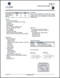 PLB150S datasheet: Single pole optoMOS relay PLB150S