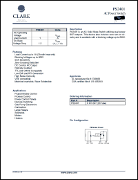 PS2401 datasheet: AC power switch PS2401
