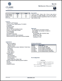 TS120S datasheet: Multifunction telecom switch TS120S