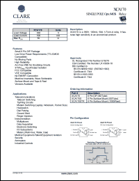 XCA170STR datasheet: Single pole optoMOS relay XCA170STR