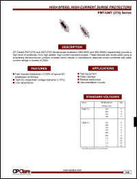 UMT(275)1.5 datasheet: 1.5 KV High-speed, high-current surge protector UMT(275)1.5