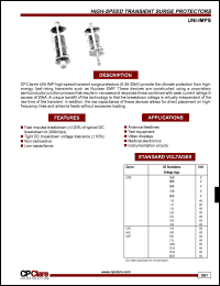 UBT4.0 datasheet: 4.0 KV High-speed transient surge protector UBT4.0