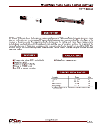 TD-29 datasheet: 4.5 KV microwave noise tube and noise source TD-29