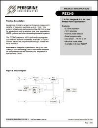 PE3240-12 datasheet: 2.2 GHz integer-N PLL for low phase noise applications PE3240-12