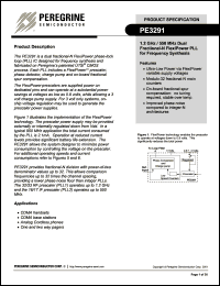 PE3291-14 datasheet: 1.2 GHz / 550 MHz dual fractional-N flexiPower PLL for frequency synthesis PE3291-14