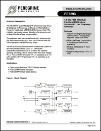 PE3293-04 datasheet: 1.8 GHz / 550 MHz dual fractional-N ultra-low spurious PLL for frequency synthesis PE3293-04