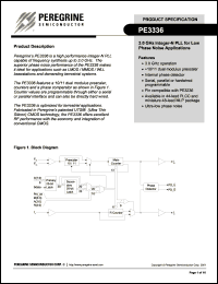 PE3336-01 datasheet: 3.0 GHz integer-N PLL for low phase noise applications PE3336-01