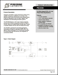 PE3336-00 datasheet: 3.0 GHz integer-N PLL for low phase noise applications PE3336-00