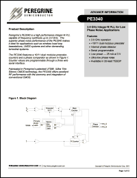 PE3340-11 datasheet: 3.0 GHz integer-N PLL for low phase noise applications PE3340-11