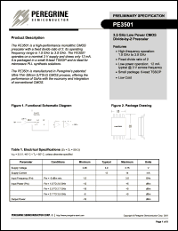 PE3501-22 datasheet: 3.5 GHz low power CMOS divide-by-2 prescaler PE3501-22