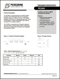 PE3503-00 datasheet: 3.5 GHz low power CMOS divide-by-8 prescaler PE3503-00