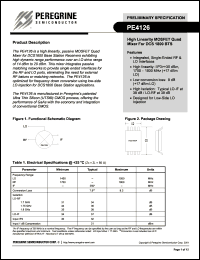PE4126-22 datasheet: High linearity MOSFET quad mixer for DCS 1800 BTS PE4126-22