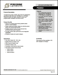 PE8002 datasheet: Low power VCSEL laser driver PE8002