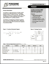 PE9301-01 datasheet: 3.5 GHz low power CMOS divide-by-2 prescaler for RAD-hard applications PE9301-01