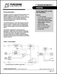 PE9704-01 datasheet: 3.0 GHz integer-N PLL for RAD-hard applications PE9704-01