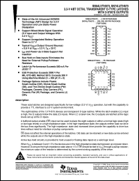 SNJ54LVTH573J datasheet:  3.3-V ABT OCTAL TRANSPARENT D-TYPE LATCHES WITH 3-STATE OUTPUTS SNJ54LVTH573J