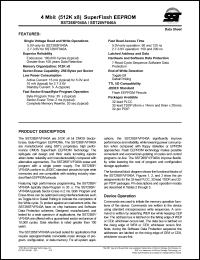 SST28SF040A-120-4C-NH datasheet: 4 Mbit (512K x 8) super-flash EEPROM SST28SF040A-120-4C-NH