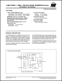 SST30VR041-70-E-WN-R datasheet: 4 Mbit ROM + 1 Mbit/256 Kbit SRAM ROM/RAM combo SST30VR041-70-E-WN-R