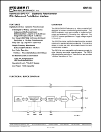 S9518P datasheet: Nonvolatile DACPOT electronic potentiometer with debounced push button interface S9518P