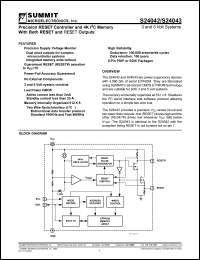 S24023SA datasheet: Precision RESET controller and 2K I2C memory with both RESET and non-RESET outputs S24023SA