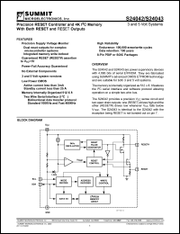 S24023S-2.7 datasheet: Precision RESET controller and 2K I2C memory with both RESET and non-RESET outputs S24023S-2.7