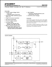 S24163PBT datasheet: Precision RESET controller with 16K I2C memory S24163PBT
