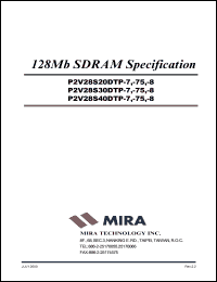 P2V28S30ATP-75 datasheet: 128 Mb SDRAM (4-bank x 4.194.304-word x 8-bit) P2V28S30ATP-75