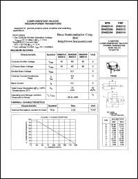 2N6313 datasheet: 60V complementary PNP silicon power transistor 2N6313