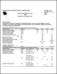 BC557A datasheet: 45 V, PNP silicon planar epitaxial transistor BC557A