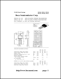 TIP121 datasheet: 80 V, NPN plastic power transistor TIP121