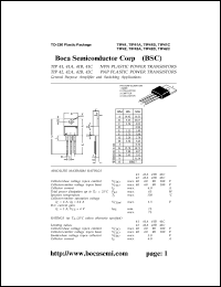 TIP41A datasheet: 60 V, NPN plastic power transistor TIP41A