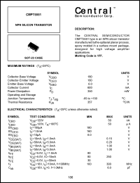CMPT5551 datasheet: NPN silicon  transistor CMPT5551