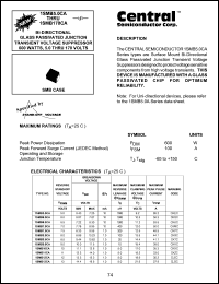 1SMB70CA datasheet: 70 V, 600Watt, Bi-directional glass passivated junction transient voltage suppressor 1SMB70CA