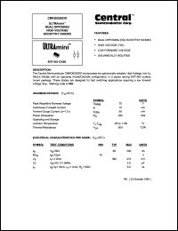 CMKD6263DO datasheet: 70 V, dual opposing high voltage schottky  diode CMKD6263DO