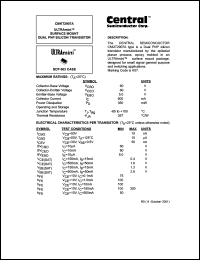 CMKT2907A datasheet: Surface mount dual PNP silicon transistor CMKT2907A