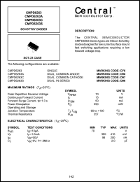 CMPD6263 datasheet: Schottky diode CMPD6263